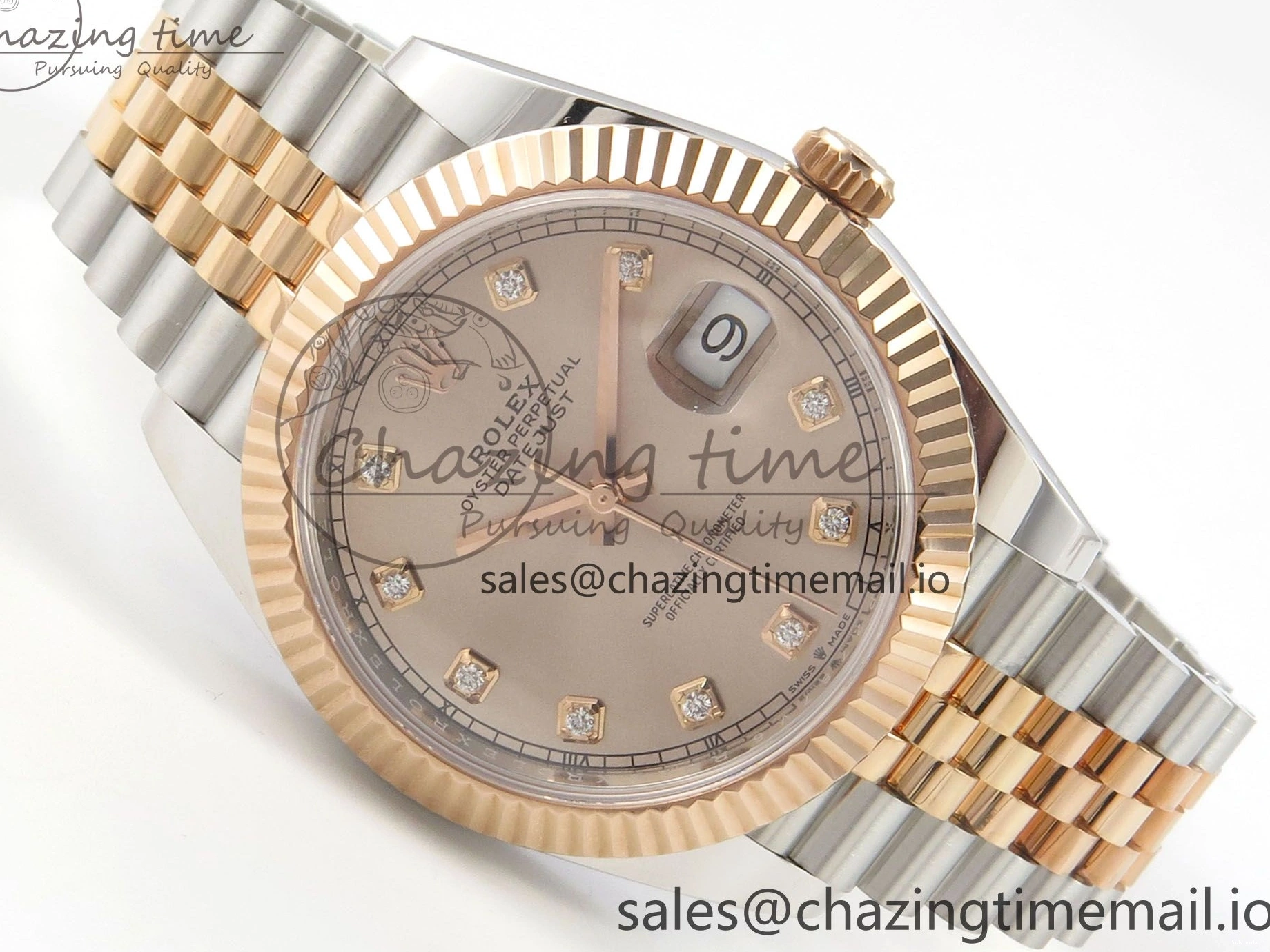 (Weighted) ARF Jubilee RG Best SH3235 SS 126331 Edition 1:1 Dial 41 RG Diaomonds DateJust on Bracelet 0522